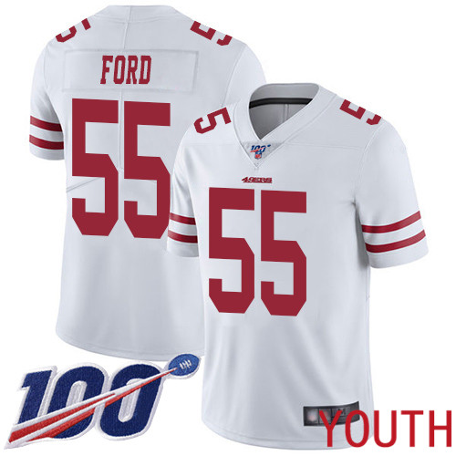 San Francisco 49ers Limited White Youth Dee Ford Road NFL Jersey #55 100th Season Vapor Untouchable